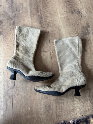 Vintage fellstiefel mit kitten - mit,