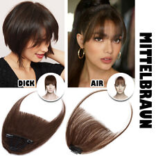 Echthaar Pony Bang Clip In Real Remy Extensions Luft Haarteil Haarverlängerung F