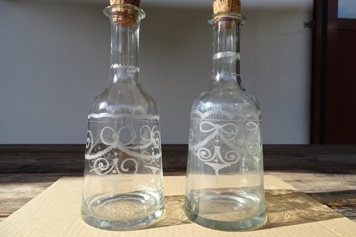 1860 karaffe 2x weinflasche - 1860,