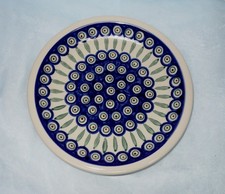 BOLESLAWIEC BUNZLAUER KERAMIK - Speiseteller, 24,5 cm  HANDBEMALT