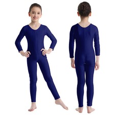 DE Kinder Mädchen Ballettanzug Langarm Trikot Gymnastik Turnanzug Body Overalls