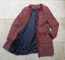 More & more Bouclé Jacke Mantel Gr. 38 rot-blau