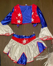 Karnevalskostüm: Cheerleader,mit viel Zubehör. Einmal getragen.Masse siehe Bilde