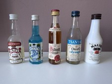 5x Miniaturflaschen/Spirituosen - Vintage, ca. 40 Jahre - ungeöffnet - Sammler