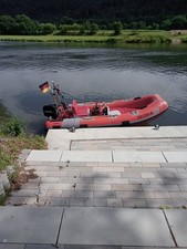 Gugel Schlauchboot Gfk-Rumpf (Rip) mit 60 PS Mercury AB Motor und Trailer.