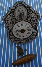 Alte patriotische Schilduhr / Uhr - jg. Kaiser Franz Joseph -ca. 1880 -  Nr. 1.