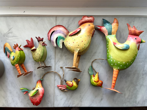 Metall figuren hühner vogel - metall,