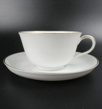 Rosenthal Porzellan Teetasse + Untertasse Serie Helena weiss + Goldrand Tea Cup