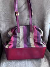 Fendi Tasche Striped Pequin 2Bag Tote Canvas Leder