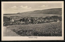 AK Burbach / Westerwald, Ortsansicht mit Kirche und umliegender Landschaft 