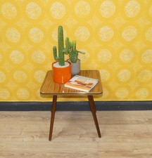 vintage 60er Jahre Beistelltisch XL Blumenhocker Holzoptik hell eckig 42x38 H42