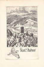 Exlibris Bookplate Radierung