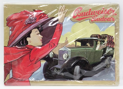 Retro blechschild budweiser - blechschild,