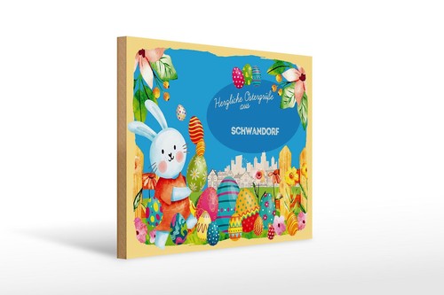 Holzschild ostern ostergrüße - ostern,