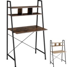 Schreibtisch mit Regal Bürotisch Computertisch Tisch Holz Metall Industrie Look