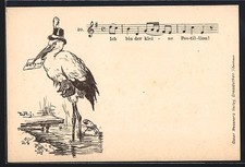 Klapperstorch als Postillon