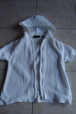 weiße Jacke Strickjacke kurzärmelig, Gr. M