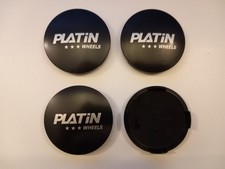 4 Stück - PLATIN Wheels - "N32" - Felgendeckel / Nabendeckel - schwarz - NEU