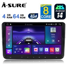 4+64GB Android 14 Autoradio CarPlay GPS Navi für VW Touran Golf 5 6 Passat Polo