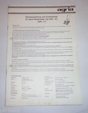 Betriebsanleitung + Ersatzteilliste 520/11 Agria Rasenmäher Typ 5200 - 321 1982