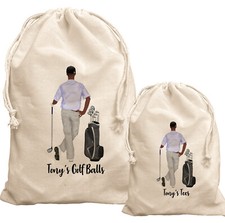 Golf T-Shirt Tasche & Golfball Tasche personalisiertes männliches Geschenk für Golfer