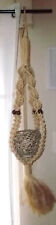 VINTAGE MAKRAMEE MAKRAMEEHÄNGER BLUMENHÄNGER 120cm lang SISALSEIL