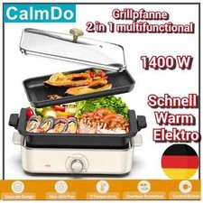 2 IN 1 Grillpfanne 1400W  Multifunktion Elektro Topf Schnell Warm Tischgrill