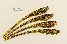 Haarstab Haarnadel Strass Blume Haarschmuck Vintage Hairpin Hair Stick A603
