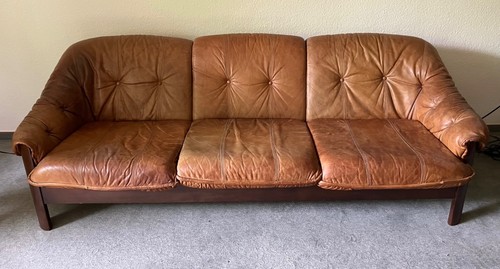 Midcentury vintage ledersofa - midcentury,