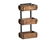 Wandregal Ziegelform 3er Wanddekoration Wandboard Altholz Holzkiste Landhaus