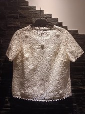 Spitzenoberteil Weiß Gr