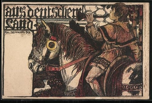Künstler rudolf schiestl - künstler-ak,