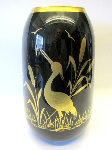 Große glas vase schwarzglas - große,