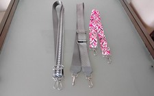  3 Breite Taschengurte Schultergurte, Schulterriemen Crossbody, Silber, Bunt