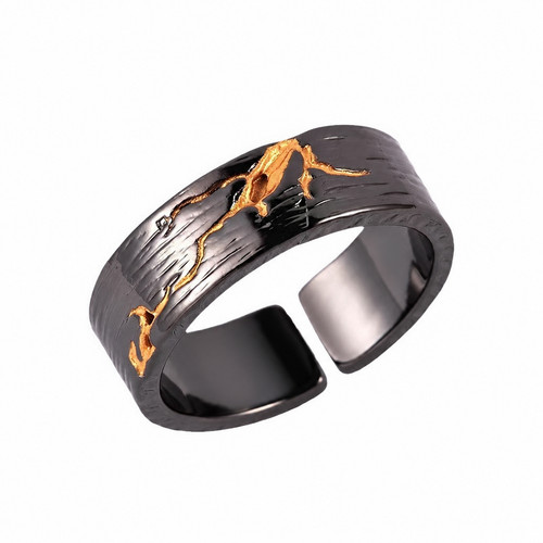 Offener ring schwarz gold - offener,