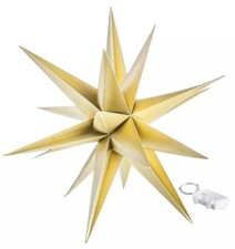 LED Außenstern Weihnachten 18 Zacken Balkon Garten Deko Ø 56 cm gold - Wie neu