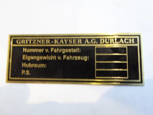 Typenschild gritzner kayser - typenschild,