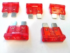 10x Flachstecksicherung 10A / 32V / rot