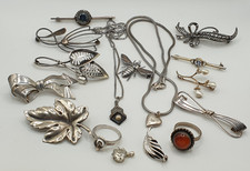 Konvolut Schmuck Silber vintage antik Broschen Ringe Anhänger