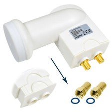TWIN LNB 0,1 Digital Full HDTV HD+ 3D LNC LMB SKY Kopf SAT Wetterschutz Receiver