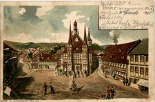 Wernigerode - Litho - Bahnpost