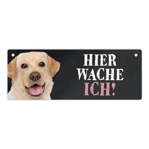 Metallschild mit labrador - metallschild,