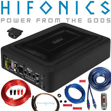 Hifonics Untersitz-Aktiv-Subwoofer 200 Watt + Kabelset Auto Verstärker MRX-168A