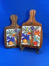 Villeroy & Boch Acapulco 2 Fliesen Schneidebretter Holz/Keramik mit Riss #10