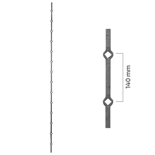 Lochstab 14x14mm fenstergitter - lochstab,