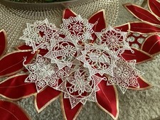 Plauener Spitze 8 Sterne Fensterdeko, Geschenkanhänger, Christbaumschmuck