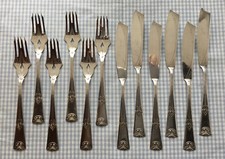 Jugendstil Fischbesteck WMF Albert Mayer 1905 versilbert