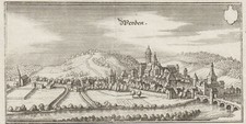 Essen Werden Original Kupferstich Merian 1647