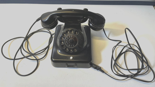 Altes telefon bakelit - altes, schwarz