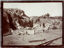 Panama, Steinbruch, Panamakanal Eisenbahn Schienen Vintage Citrat Prin